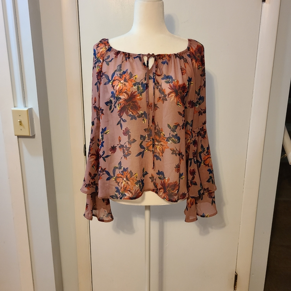 Lily White chiffon floral blouse